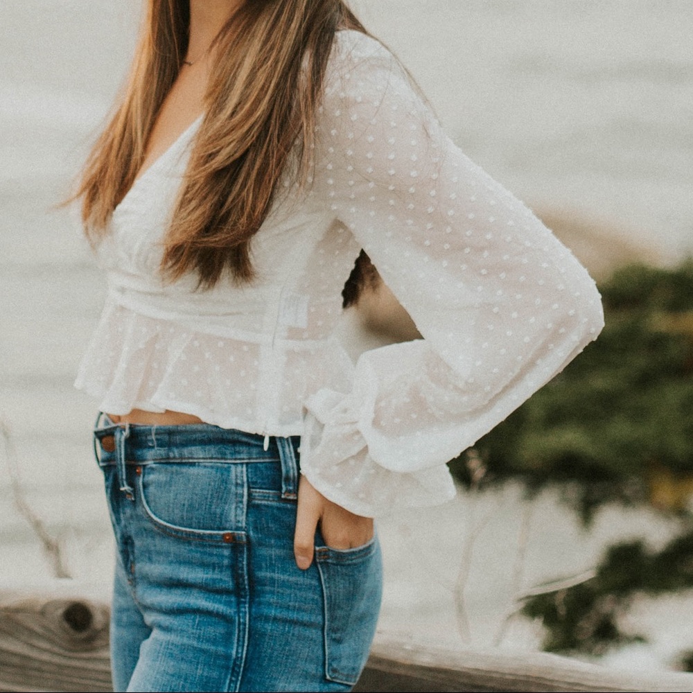 Long sleeve white blouse